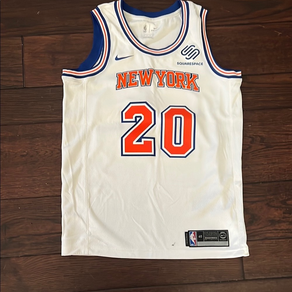 Nike New York Basketball Jersey - White and Orange